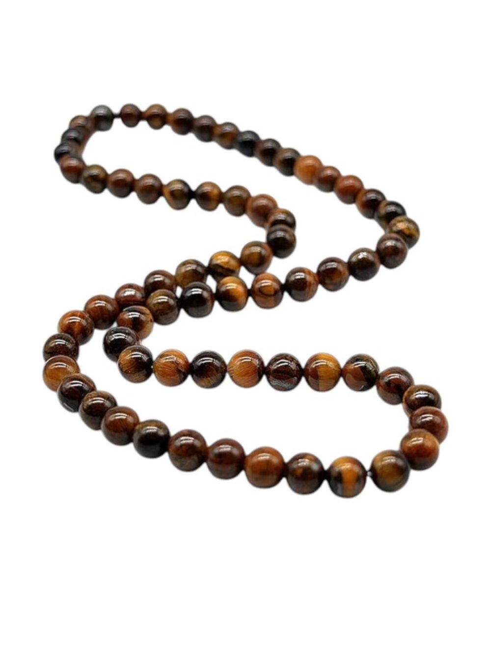 Men's Natural Tiger Eye Lava Stone Beaded Choker Necklace